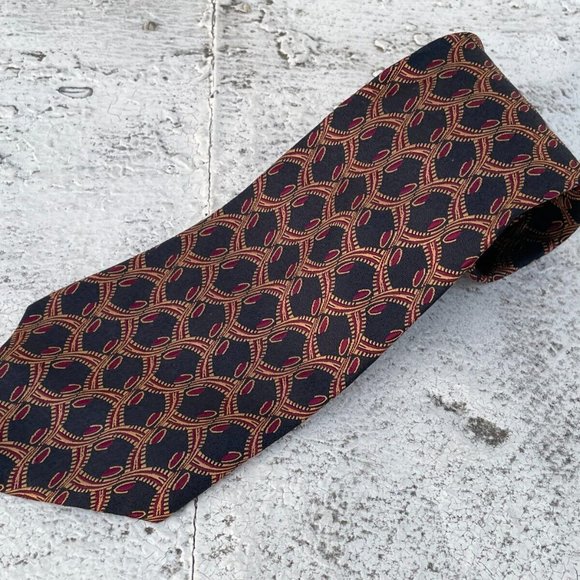 Audrey Buckner Men Tie Brown Europian Silk Hand Tailored Classic Necktie - Picture 3 of 9